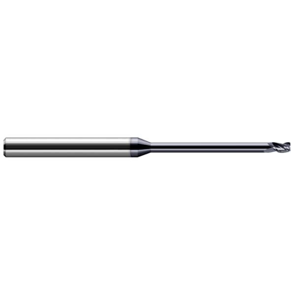 Miniature End Mill - 4 Flute - Corner Radius, 0.3750" (3/8), Overall Length: 6"